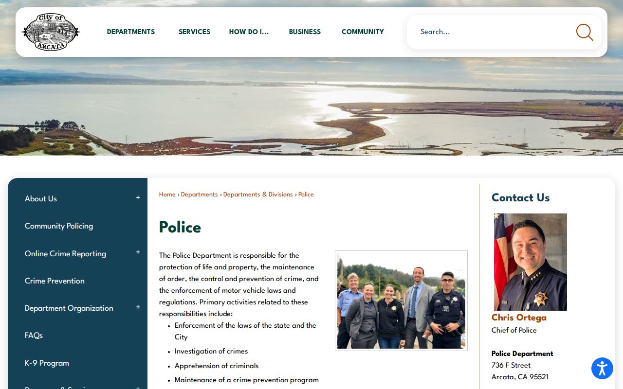 Official Arcata Police Department webpage
