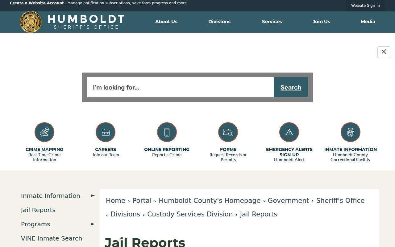 Daily jail reports for recent Humboldt County bookings