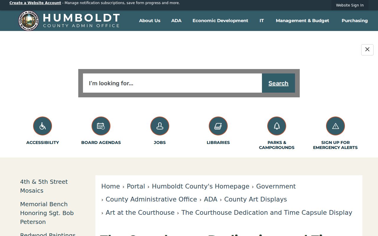 Humboldt County courthouse criminal case records building